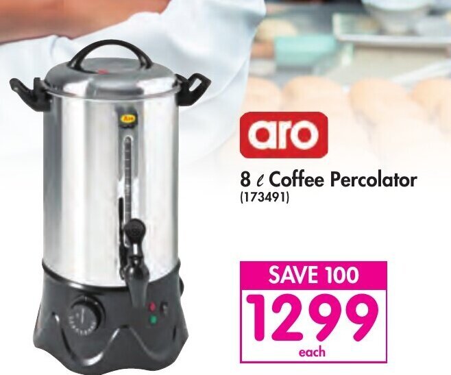 Aro 8 ℓ Coffee Percolator offer at Makro