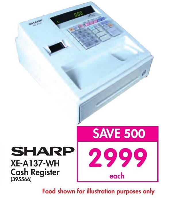 Sharp XEA137WH Cash Register offer at Makro