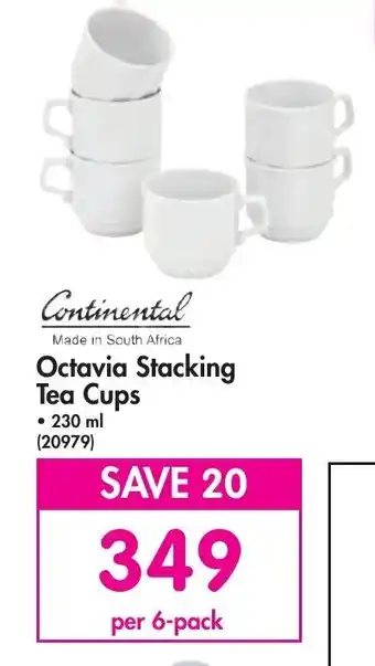 Makro Continental Octavia Stacking Tea Cups 230ml offer