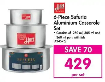 Makro Hart 6-Piece Sufuria Aluminium Casserole Set offer
