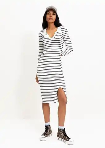Woolworths Rib knit golfer midi bodycon dress offer