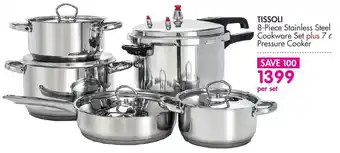 Makro Tissoli 8-Piece Stainless Steel Cookware Set Plus 7 Pressure Cooker offer