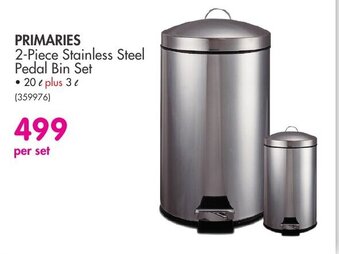 Makro Primaries 2-Piece Stainless Steel Pedal Bin Set offer