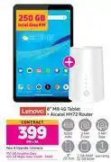 Game Lenovo 8" m8 4g tablet + alcatel hh72 router offer