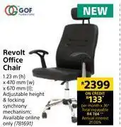 Gof revolt office chair-1.23m (h) x 470mm (w) x 670mm (l)