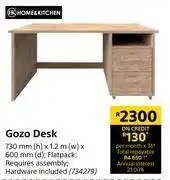 Builders Warehouse Home & kitchen gozo desk-730mm (h) x 1.2m (w) x 600mm (d) offer