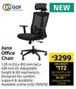 Builders Warehouse Gof june office chair-1.20m (h) x 410mm (w) x 630mm (l) offer