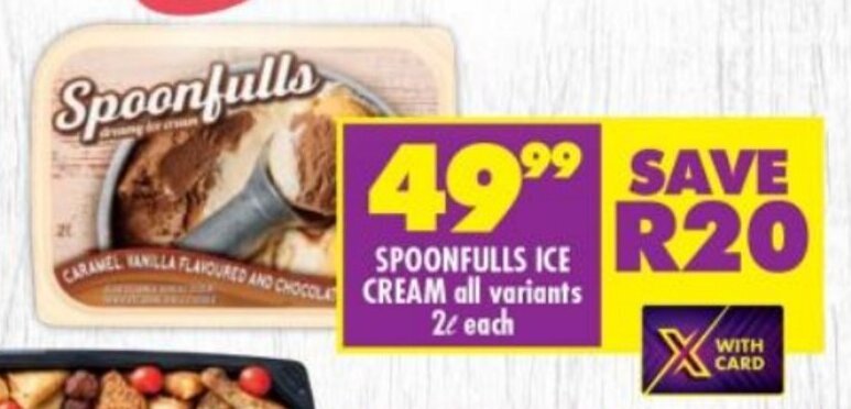 Spoonfulls Ice Cream offer at Shoprite