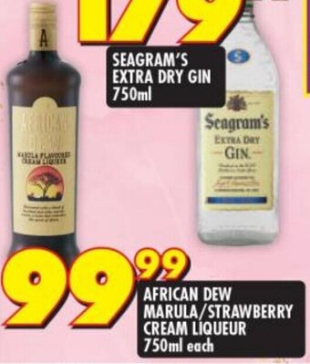 Shoprite African Dew Marula/Strawberry Cream Liqueur 750ml each offer