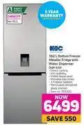 Game Kic 362l bottom freezer metallic fridge with water dispenser kbf 639 offer