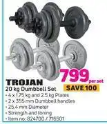 Game Trojan 20kg dumbbell set-per set offer