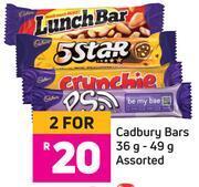 Game Cadbury bars 36g-49g assorted-for 2 offer