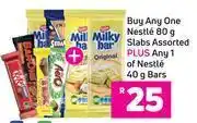 Game Any 1 nestle slabs assorted 80g plus any 1 of nestle 40g bars-for both offer