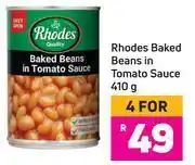 Game Rhodes baked beans in tomato sauce-for 4 x 410g offer