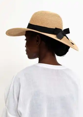 Woolworths Bow ribbon wide brim straw hat offer