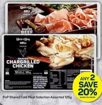 Pick n Pay PnP Shave Cold Meat Selection Assorted 125g offer