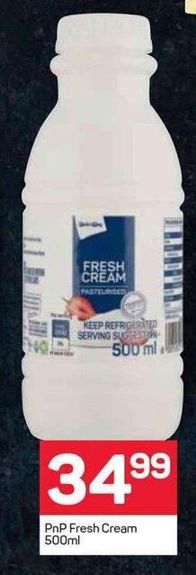 Pick n Pay PnP Fresh Cream 500ml offer