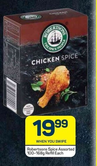 Pick n Pay Robertsons Spice Assorted 100-168g Refill Each offer