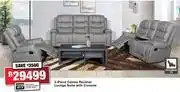 House & Home 3 piece cassia recliner lounge suite with console offer