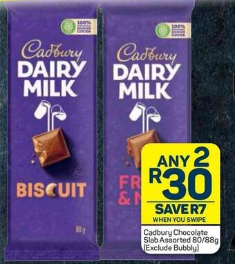 Pick n Pay Cadbury Chocolate Slab Assorted 80/88g offer