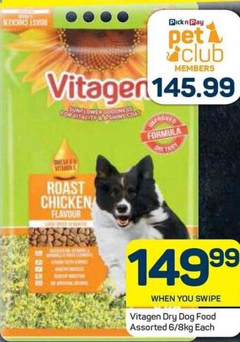Pick n Pay Vitagen Dry Dog Food Assorted 6/8kg offer