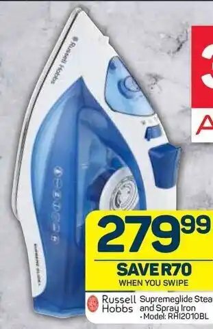 Pick n Pay Russell Supremeglide Steam Hobbs an Spray Iron ,Model: RH12010BL offer