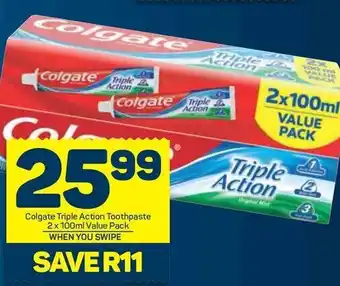 Pick n Pay Colgate Triple Action Toothpaste offer