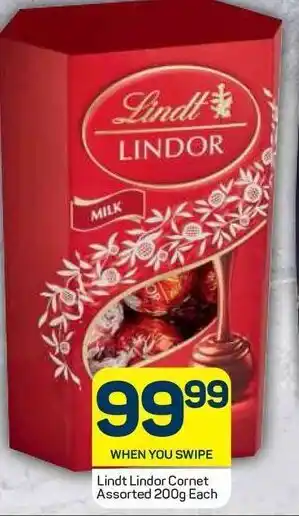 Pick n Pay Lindt Lindol Cornet Assorted 200g offer