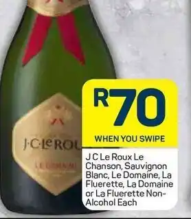 Pick n Pay JC Le Roux Le Chanson, Sauvignon Blanc, Le Domaine, La Fluerette, La Domaine or La Fluerette Non-Alcohol Each offer