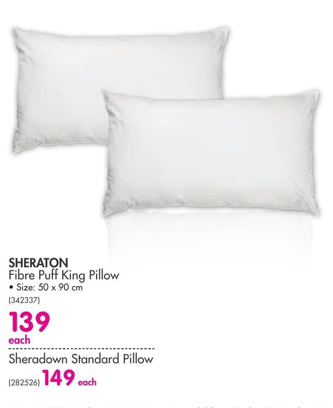 Sheraton Fibre Puff King Pillow offer at Makro