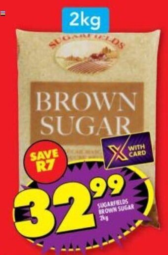 Shoprite Sugarfields Brown Sugar 2kg offer