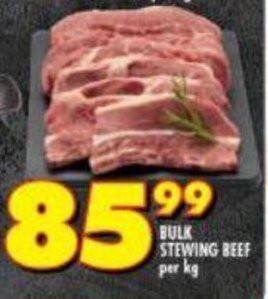 Shoprite Bulk Stewing Beef per kg offer