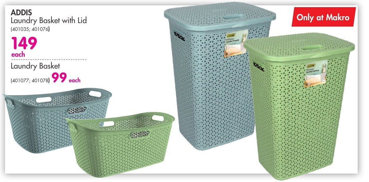 Addis Laundry Basket with Lid offer at Makro
