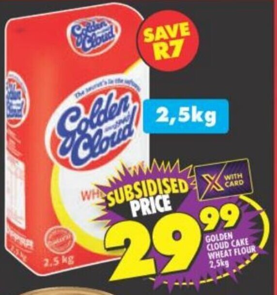 Golden Cloud Cake Wheat Flour 2,5kg offer at Shoprite