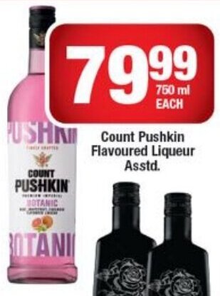 OK Liquor Count Pushkin Flavoured Liqueur Asstd. offer
