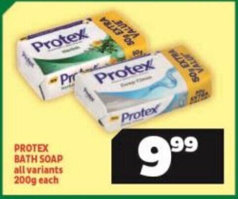 Protex Bath Soap all Variants 200g offer at Usave