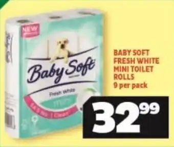 Usave Baby Soft Fresh White Mini Toilet Rolls offer