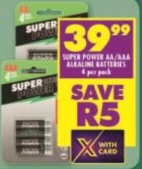 Shoprite Super Power AA/AAA Alkaline Batteries offer