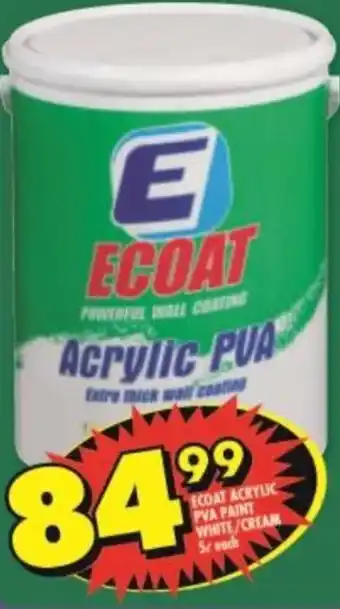 Shoprite Ecoat Acrylic PVA Paint White/Cream offer