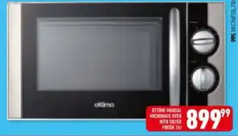 Shoprite Ottimo Manual Microwave Oven with Silver Finish offer