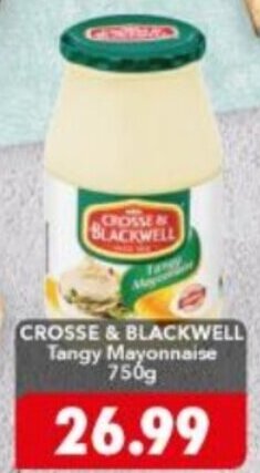 Shoprite Crosse & Blackwell Tangy Mayonnaise 750g offer