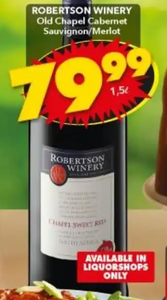 Shoprite Robertson Winery Old Chapel Cabemet Sauvignon/ Merlot offer