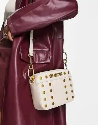 Asos Love moschino studded crossbody camera bag in neutral offer