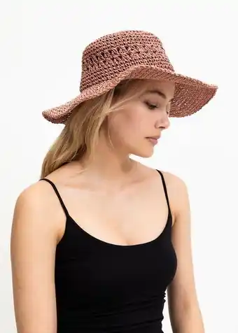 Woolworths Packable crochet straw hat offer