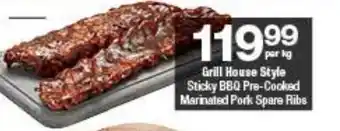 Grill House Style Sticky BBQ Pre-Cooked Marinated Pork Spare Ribs