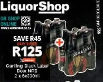 Checkers Carling Black Label Beer NRB 2x8x330ml offer