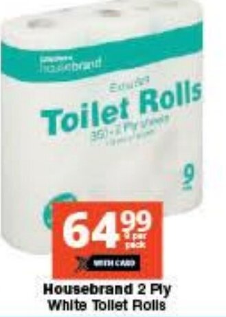 Checkers Housebrand 2 Ply White Toilet Rolls offer