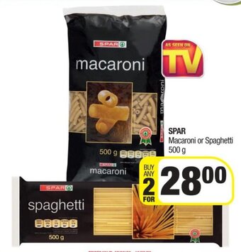 Spar Spar Macaroni or Spaghetti 500g offer