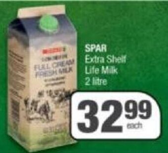 Spar Spar Extra Shelf Life Milk 2 litre offer