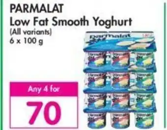 Makro Parmalat Low Fat Smooth Yoghurt 6x100g offer